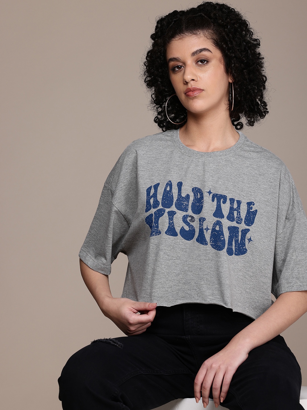 The Roadster Life Co. Typography Printed Drop-Shoulder Sleeves Oversized T-shirt, Grey melange
The Roadster Life Co. Typography Printed Drop-Shoulder Sleeves Oversized T-shirt, Grey melange