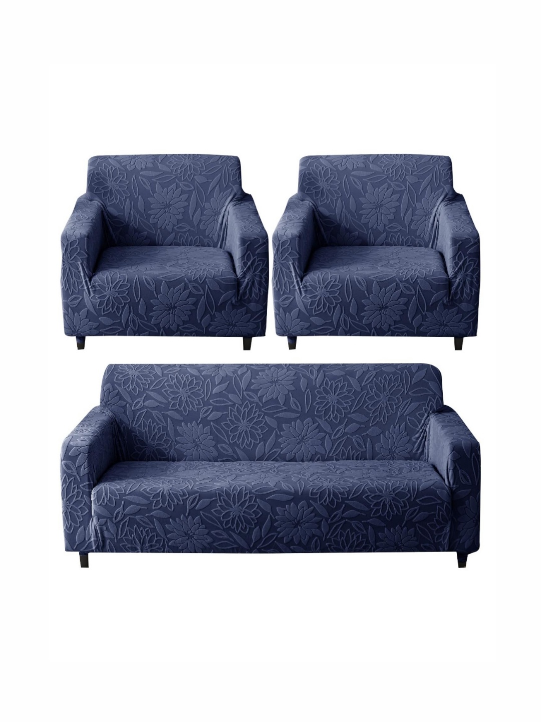 HOUSE OF QUIRK Navy Blue Jacquard 3 Pieces 3 Seater + 1 Seater + 1 Seater Sofa Covers
HOUSE OF QUIRK Navy Blue Jacquard 3 Pieces 3 Seater + 1 Seater + 1 Seater Sofa Covers