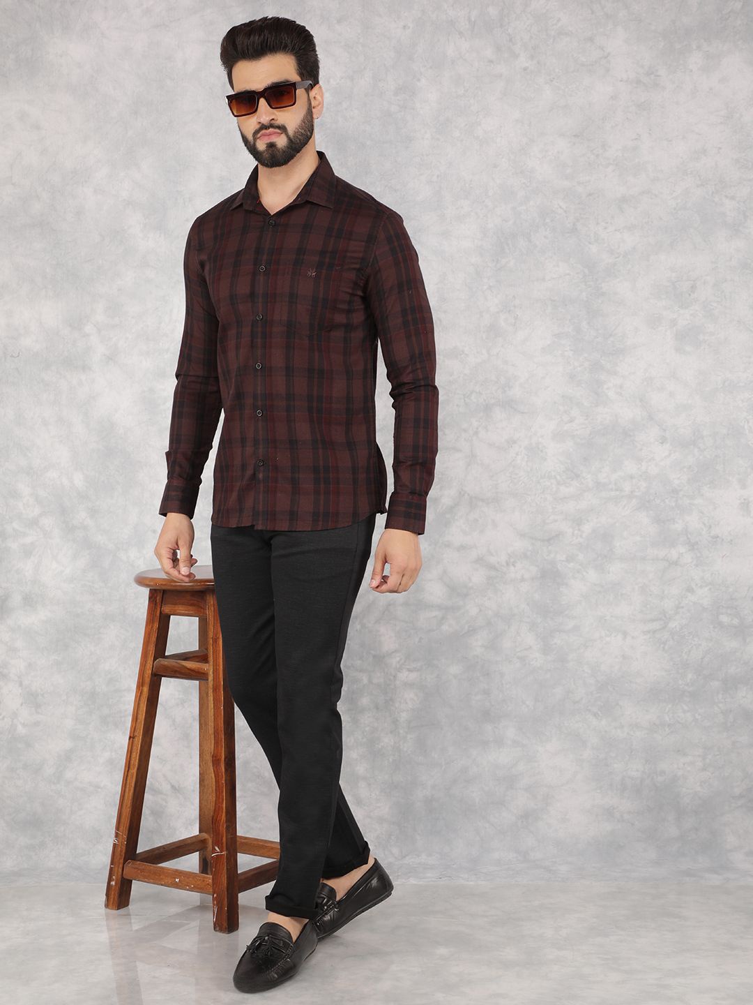 Crimsoune Club Men Smart Spread Collar Tartan Checked Cotton Slim Fit Casual Shirt, Brown
Crimsoune Club Men Smart Spread Collar Tartan Checked Cotton Slim Fit Casual Shirt, Brown