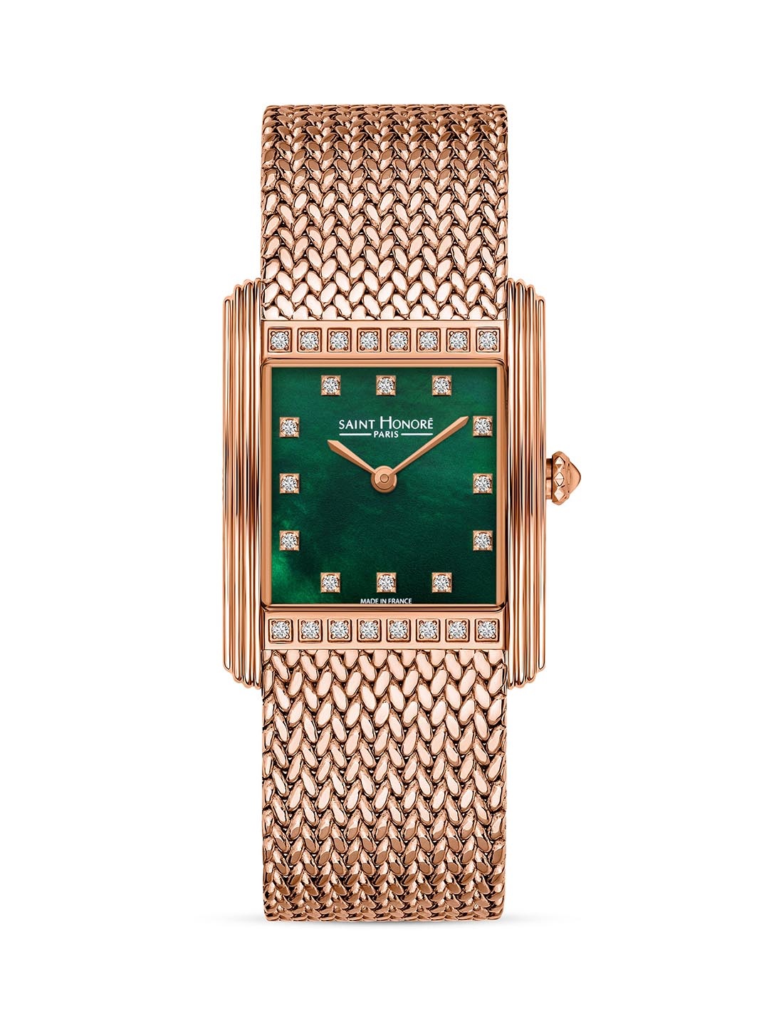 SAINT HONORE PARIS Women Palais Royal (Mesh) Quartz Green Round Watch- PR722155-8YVDR, Gold
SAINT HONORE PARIS Women Palais Royal (Mesh) Quartz Green Round Watch- PR722155-8YVDR, Gold