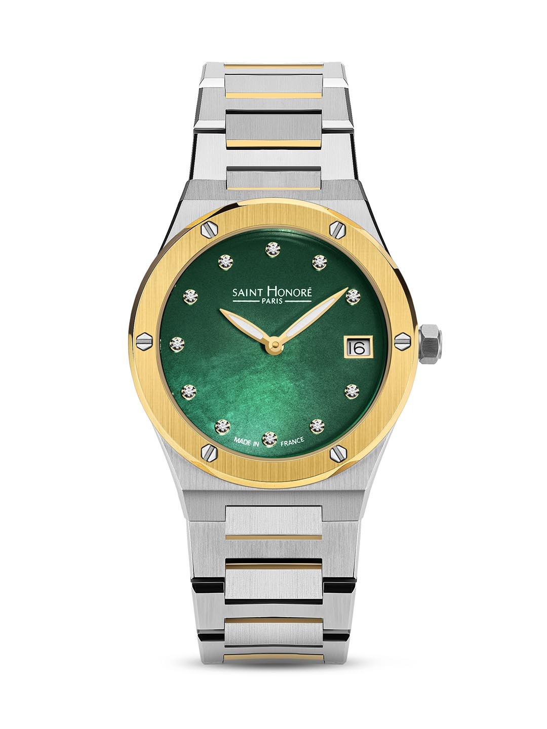 SAINT HONORE PARIS Women Haussmann Lady Quartz Green Round Watch- NH752125-4YVDT, Gold
SAINT HONORE PARIS Women Haussmann Lady Quartz Green Round Watch- NH752125-4YVDT, Gold