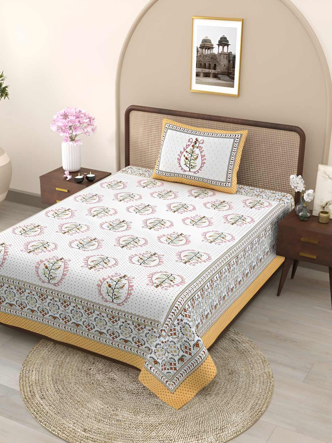 Jinaya's Orange Colored Floral Printed Pure Cotton 300 TC Single Bedsheet & 1 Pillow Cover
Jinaya's Orange Colored Floral Printed Pure Cotton 300 TC Single Bedsheet & 1 Pillow Cover