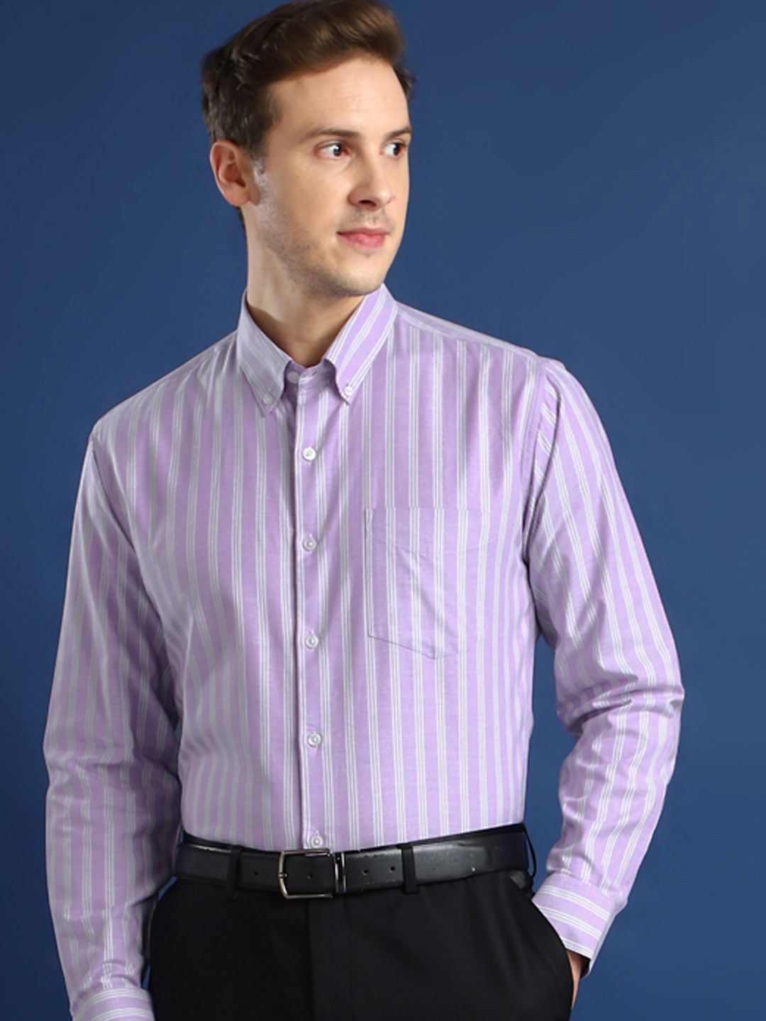 Hancock Men Button-Down Collar Vertical Striped Cotton Slim Fit Formal Shirt, Lavender
Hancock Men Button-Down Collar Vertical Striped Cotton Slim Fit Formal Shirt, Lavender