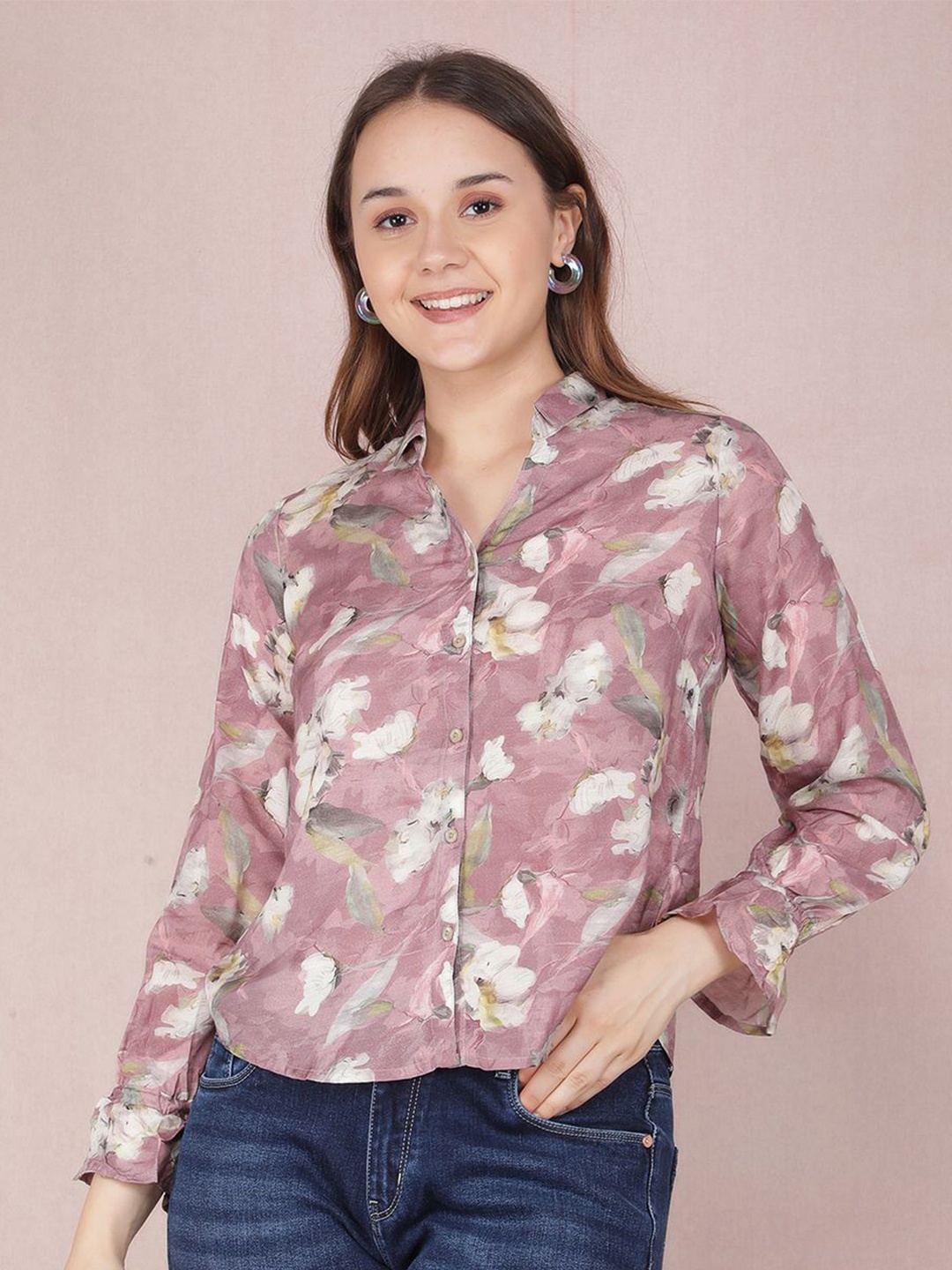 Crimsoune Club Women Smart Spread Collar Floral Printed Cotton Slim Fit Casual Shirt, Pink
Crimsoune Club Women Smart Spread Collar Floral Printed Cotton Slim Fit Casual Shirt, Pink
