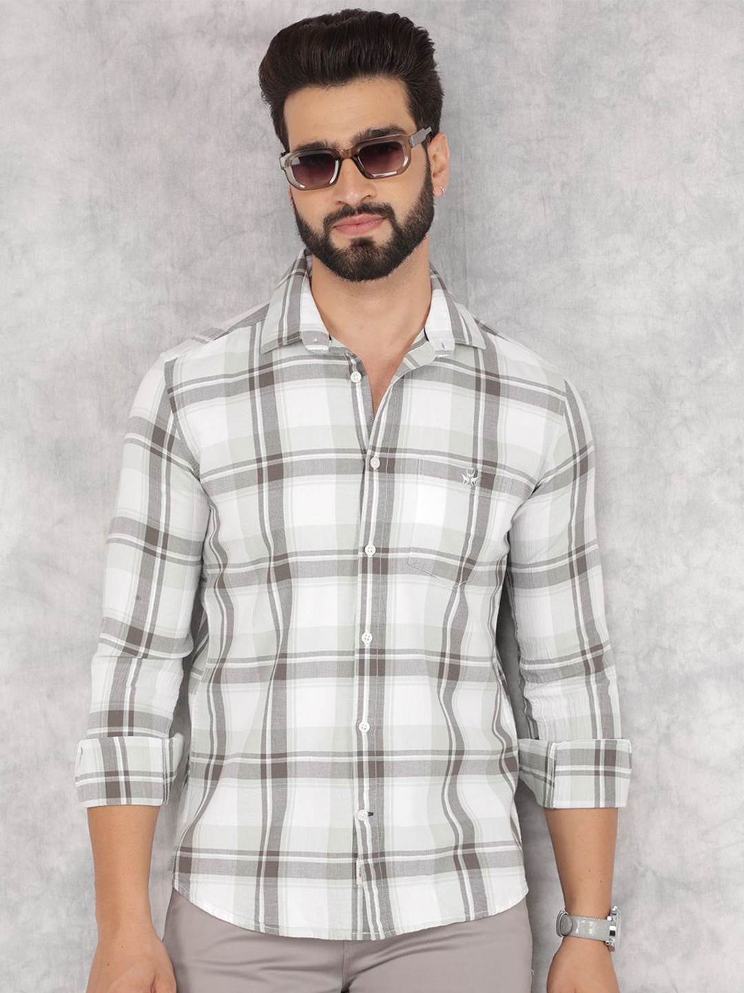 Crimsoune Club Men Smart Spread Collar Tartan Checked Cotton Slim Fit Casual Shirt, Green
Crimsoune Club Men Smart Spread Collar Tartan Checked Cotton Slim Fit Casual Shirt, Green