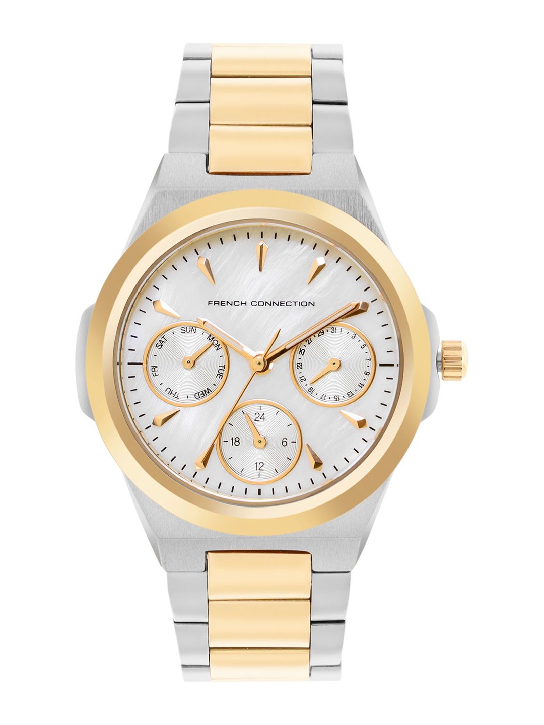 French Connection Women Dial & Stainless Steel Analogue Chronograph Watch FCH5TM, White
French Connection Women Dial & Stainless Steel Analogue Chronograph Watch FCH5TM, White
