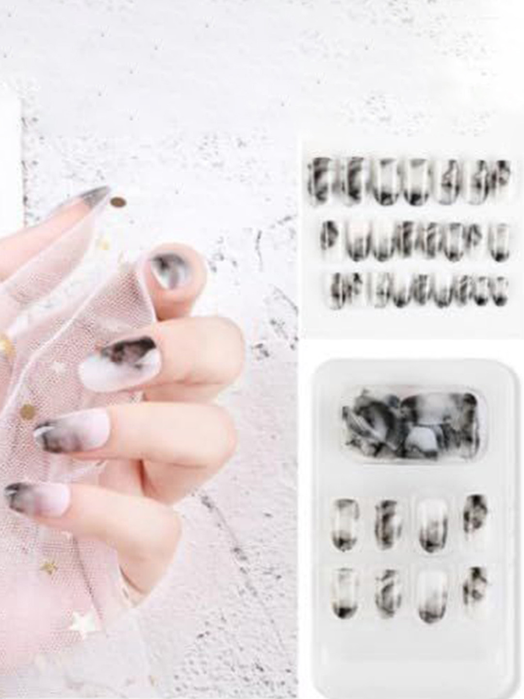 Coslifestore 26-Pcs Acrylic Gel Artificial Press-On Nails - Black & Grey Marble
Coslifestore 26-Pcs Acrylic Gel Artificial Press-On Nails - Black & Grey Marble