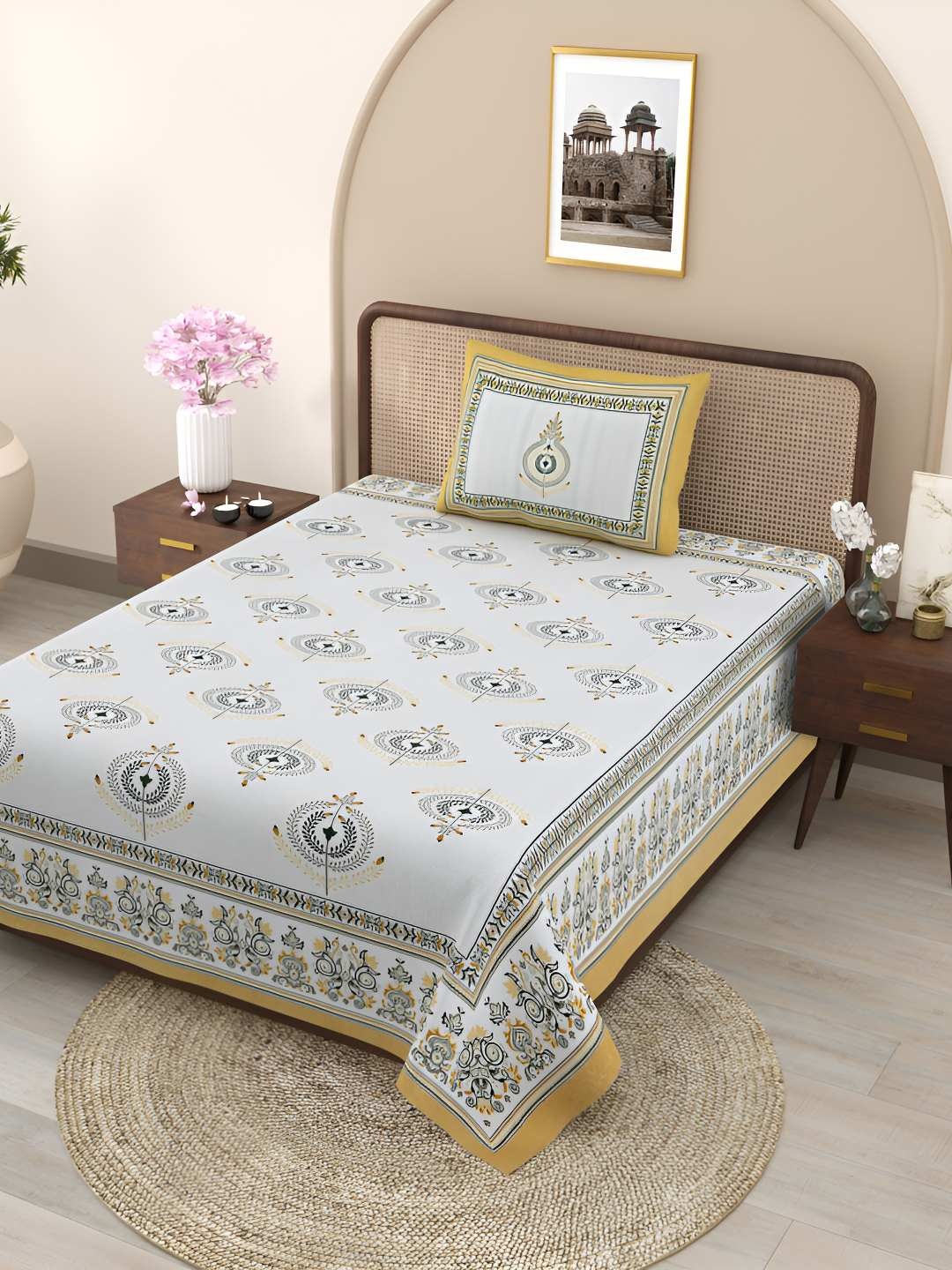 Jinaya's Multicoloured & Multicoloured Floral 300 TC Single Bedsheet with 1 Pillow Covers, Multi
Jinaya's Multicoloured & Multicoloured Floral 300 TC Single Bedsheet with 1 Pillow Covers, Multi