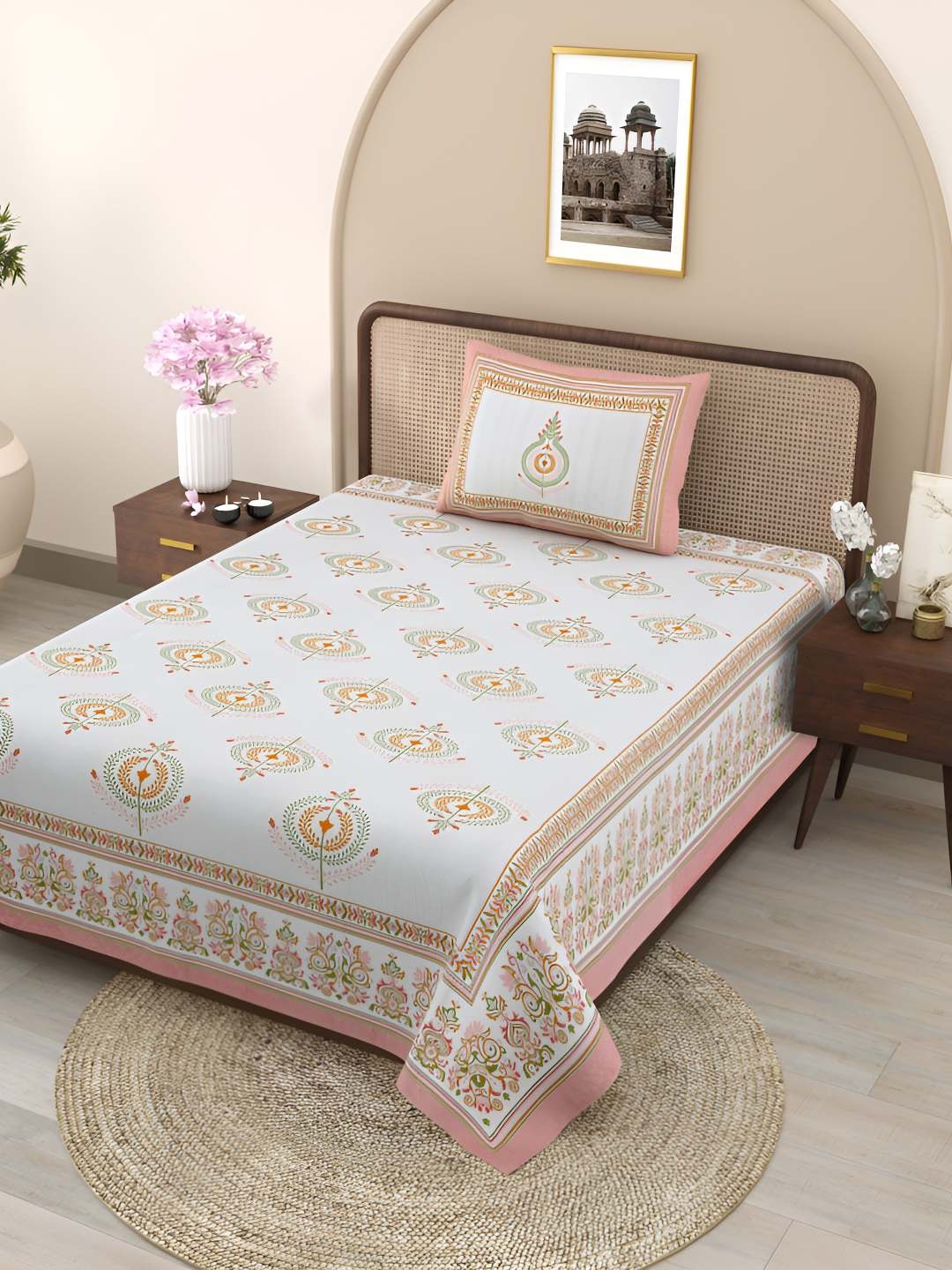 Jinaya's Orange Colored Floral Printed Pure Cotton 300 TC Single Bedsheet & 1 Pillow Cover
Jinaya's Orange Colored Floral Printed Pure Cotton 300 TC Single Bedsheet & 1 Pillow Cover