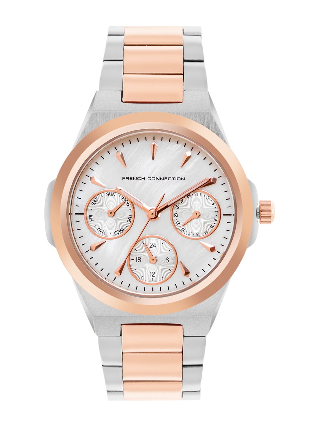 French Connection Women Dial & Stainless Steel Bracelet Straps Analogue WatchFCH5RTM, White
French Connection Women Dial & Stainless Steel Bracelet Straps Analogue WatchFCH5RTM, White