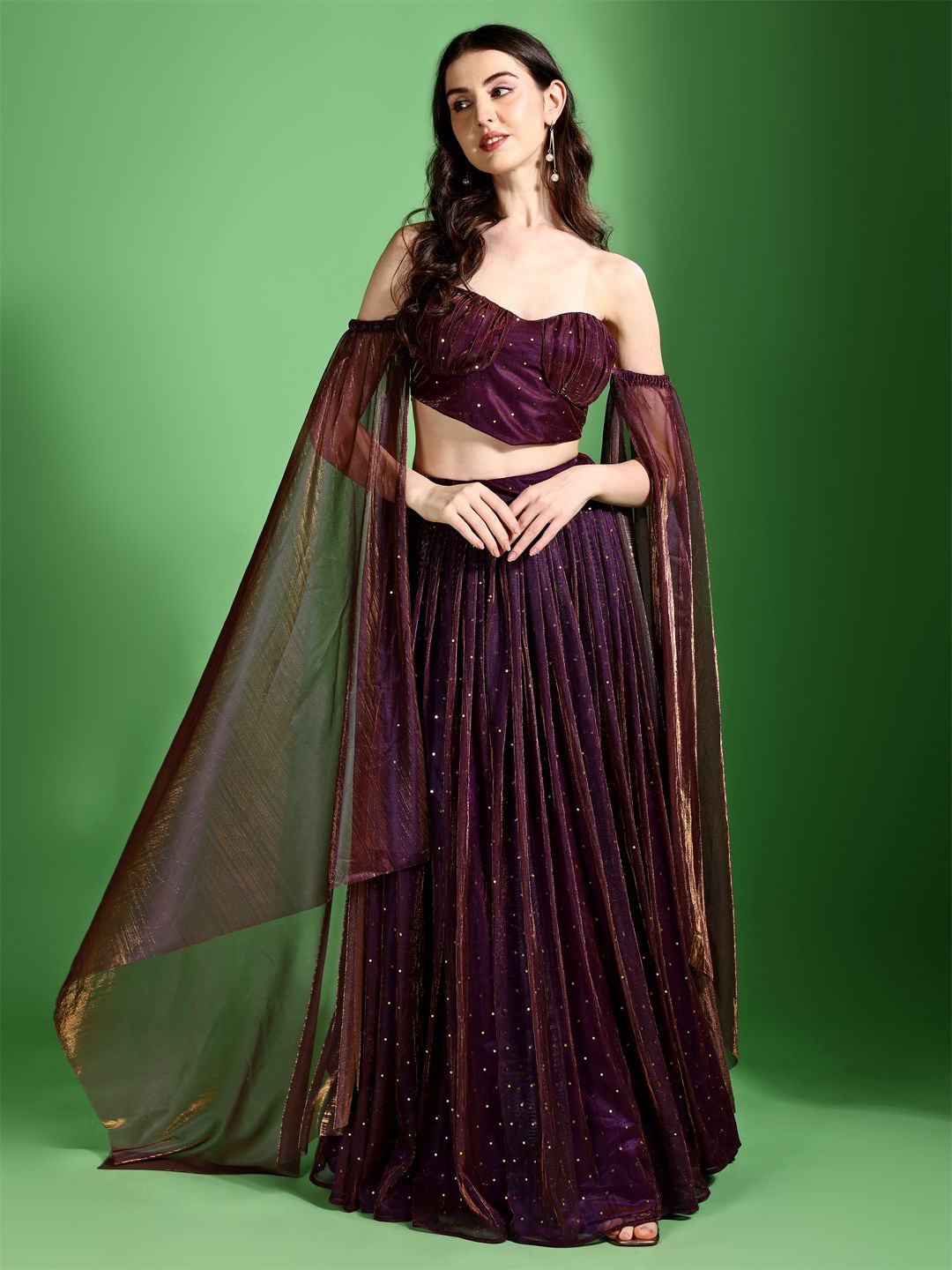PURVAJA Embellished Beads & Stones Ready to Wear Lehenga & Unstitched Blouse, Magenta
PURVAJA Embellished Beads & Stones Ready to Wear Lehenga & Unstitched Blouse, Magenta