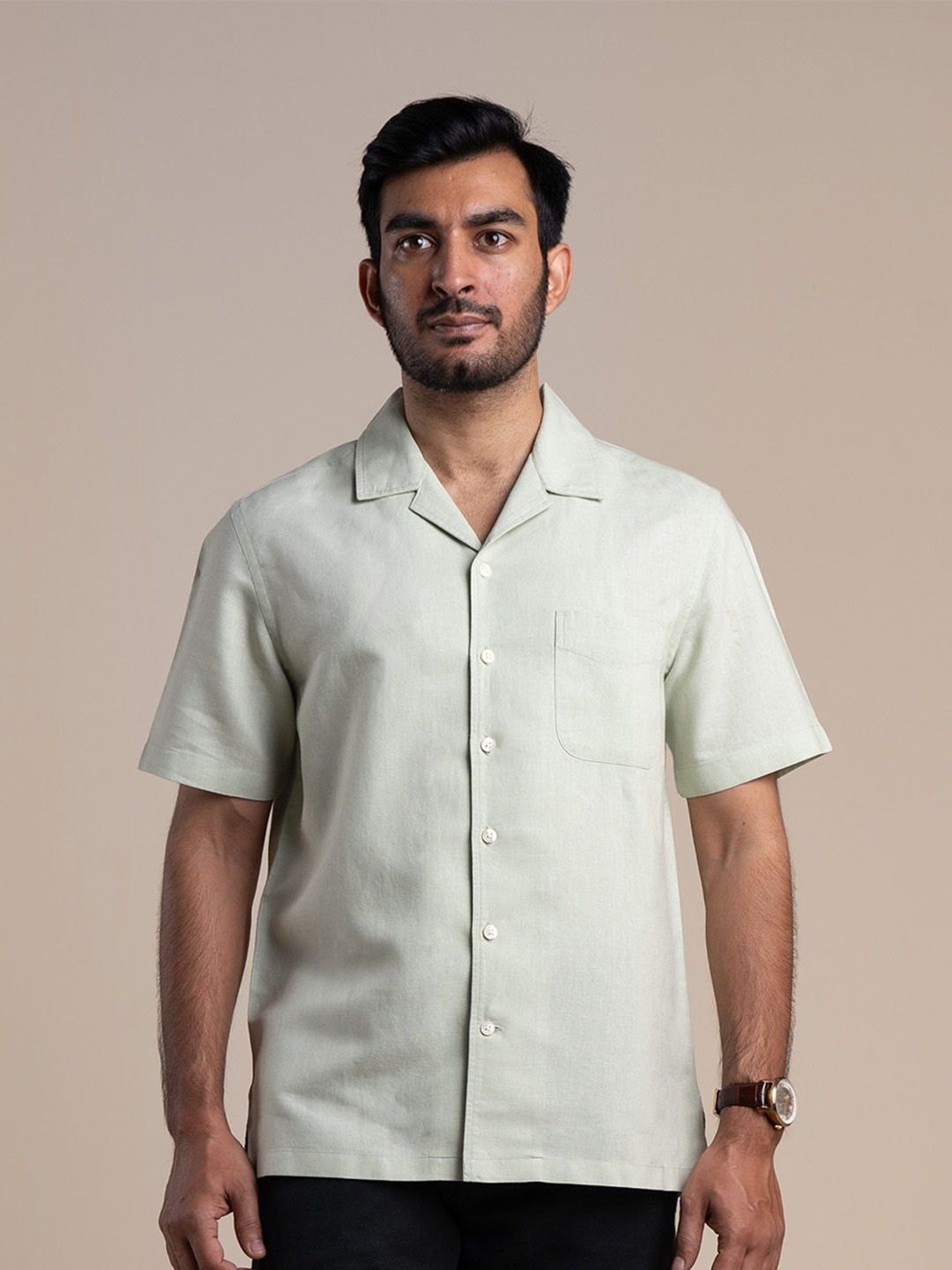 Monks of Method Men Classic Cuban Collar Solid Slim Fit Casual Shirt, Lime green
Monks of Method Men Classic Cuban Collar Solid Slim Fit Casual Shirt, Lime green
