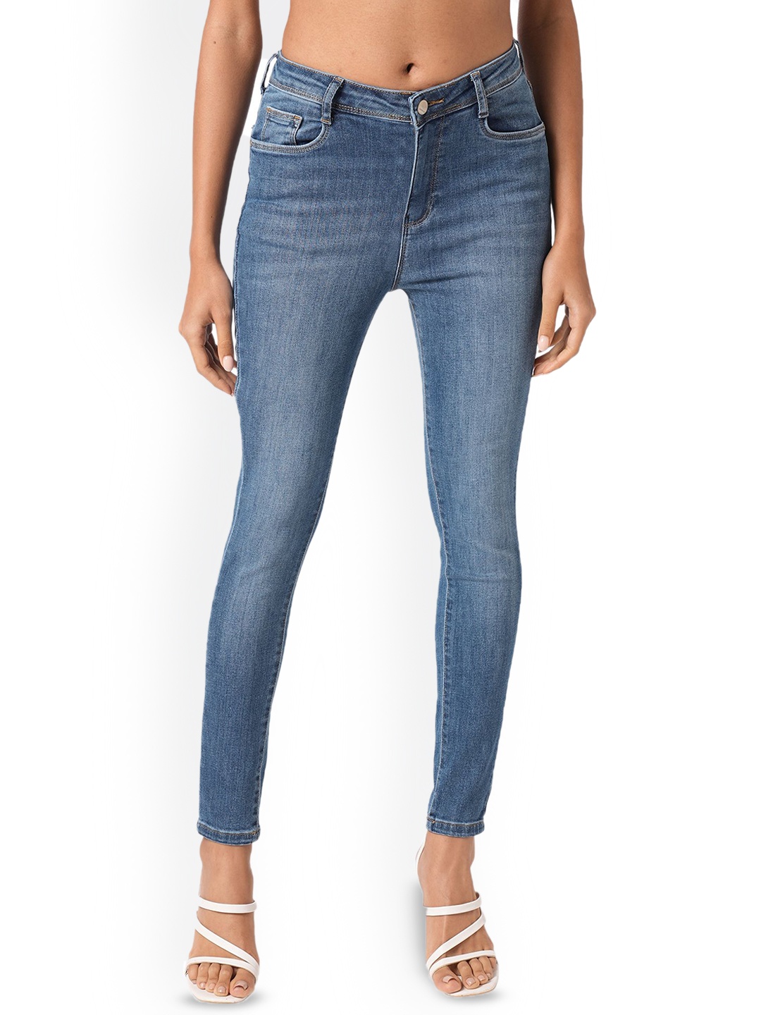 Kraus Jeans Women Skinny Fit High-Rise Light Fade Stretchable Jeans, Blue
Kraus Jeans Women Skinny Fit High-Rise Light Fade Stretchable Jeans, Blue