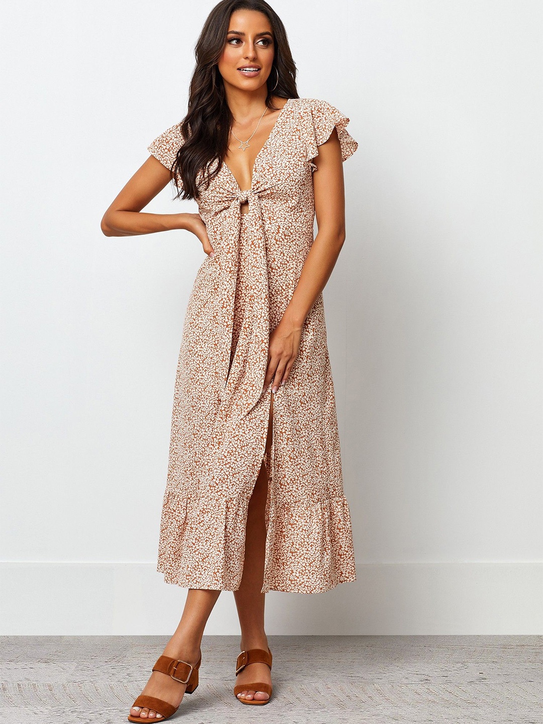 TIRA Floral Women Flutter Sleeve Georgette Fit & Flare Midi Dress, Rose
TIRA Floral Women Flutter Sleeve Georgette Fit & Flare Midi Dress, Rose