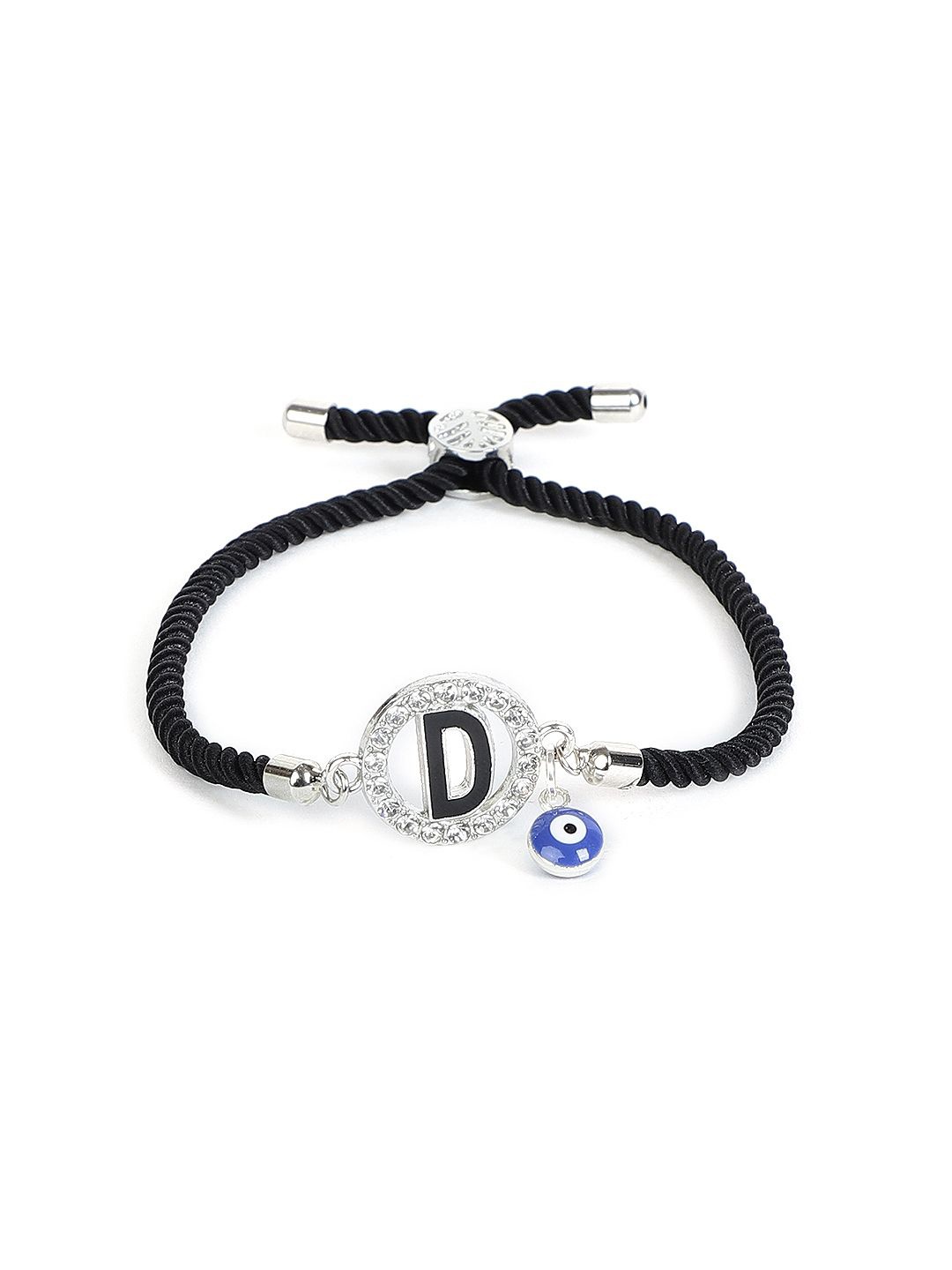 EL REGALO Unisex D Letter With Evil Eye Artificial Stones Studded Charm Bracelet, Black
EL REGALO Unisex D Letter With Evil Eye Artificial Stones Studded Charm Bracelet, Black
