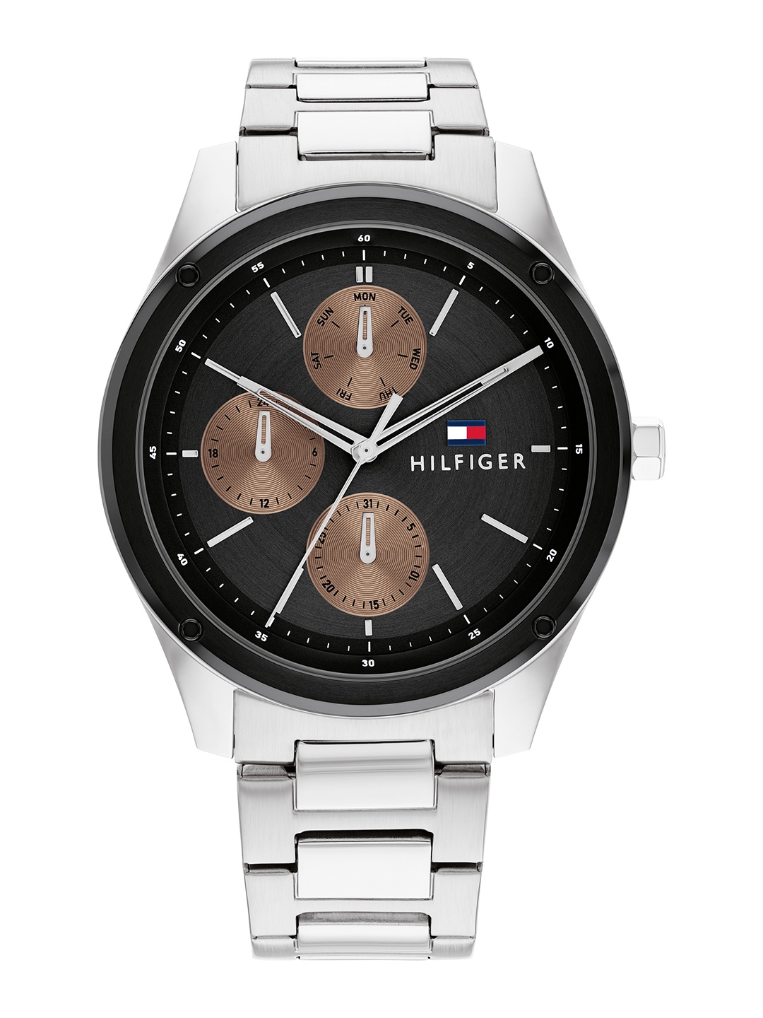 Tommy Hilfiger Men Tyler Bracelet Style Straps Multifunction Analogue Watch TH1710534, Black
Tommy Hilfiger Men Tyler Bracelet Style Straps Multifunction Analogue Watch TH1710534, Black