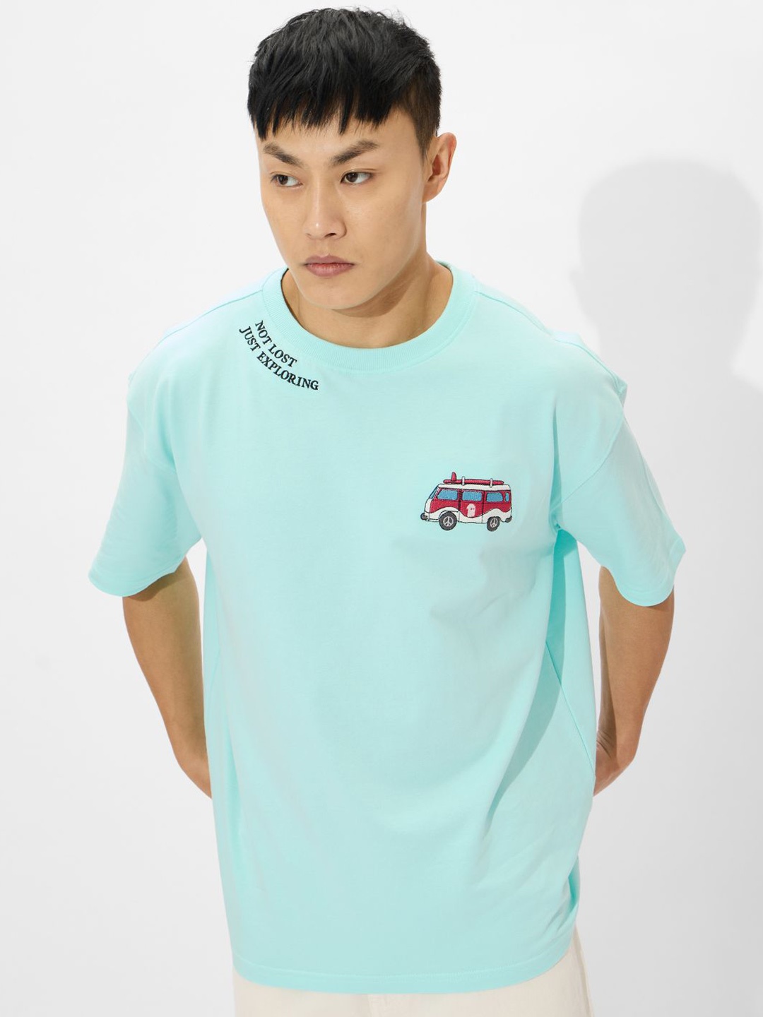 The Souled Store Men Graphic Printed Round Neck Cotton Oversized T-shirt, Blue
The Souled Store Men Graphic Printed Round Neck Cotton Oversized T-shirt, Blue
