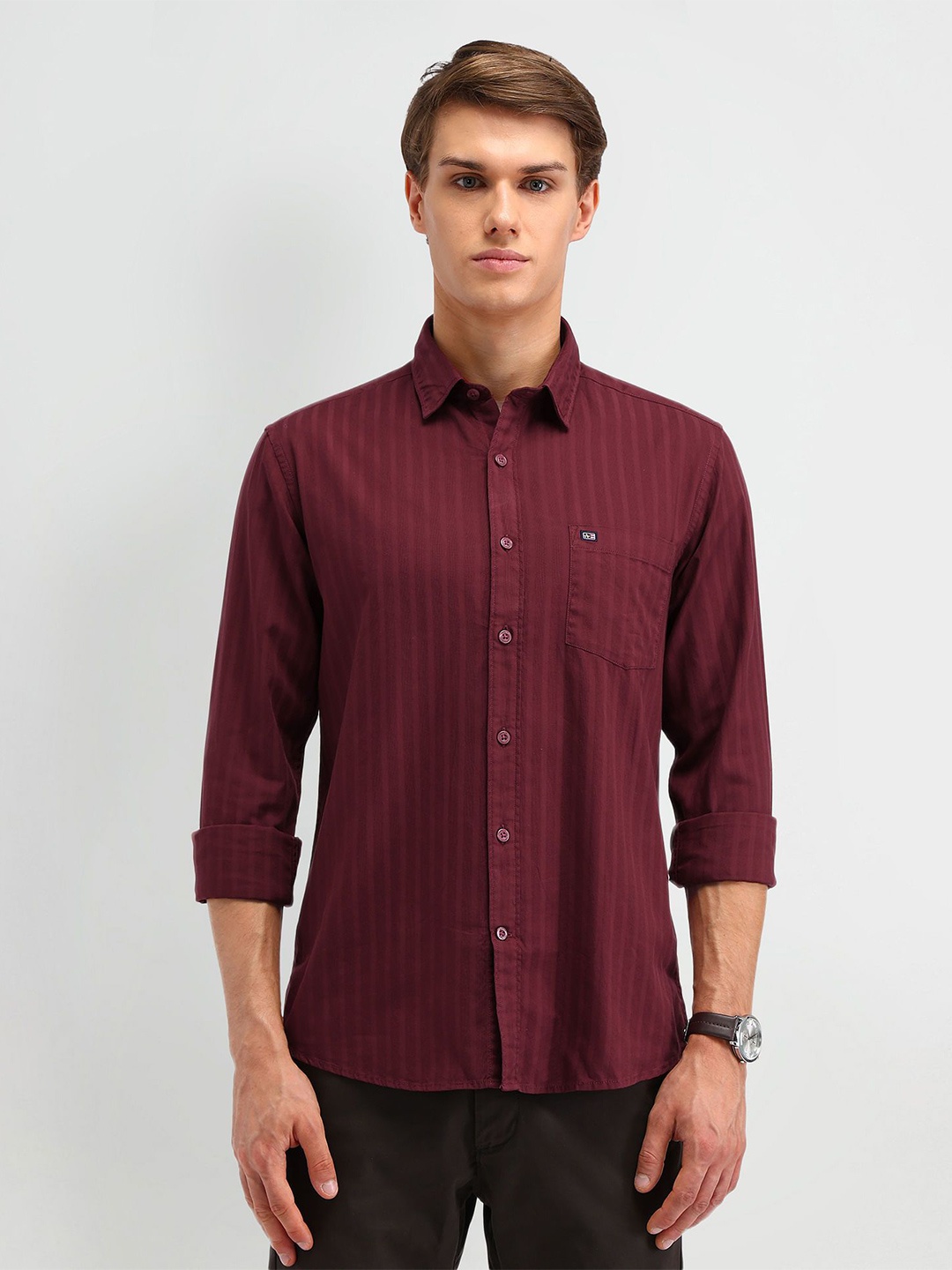 Arrow Sport Men Modern Spread Collar Vertical Striped Cotton Slim Fit Casual Shirt, Burgundy
Arrow Sport Men Modern Spread Collar Vertical Striped Cotton Slim Fit Casual Shirt, Burgundy