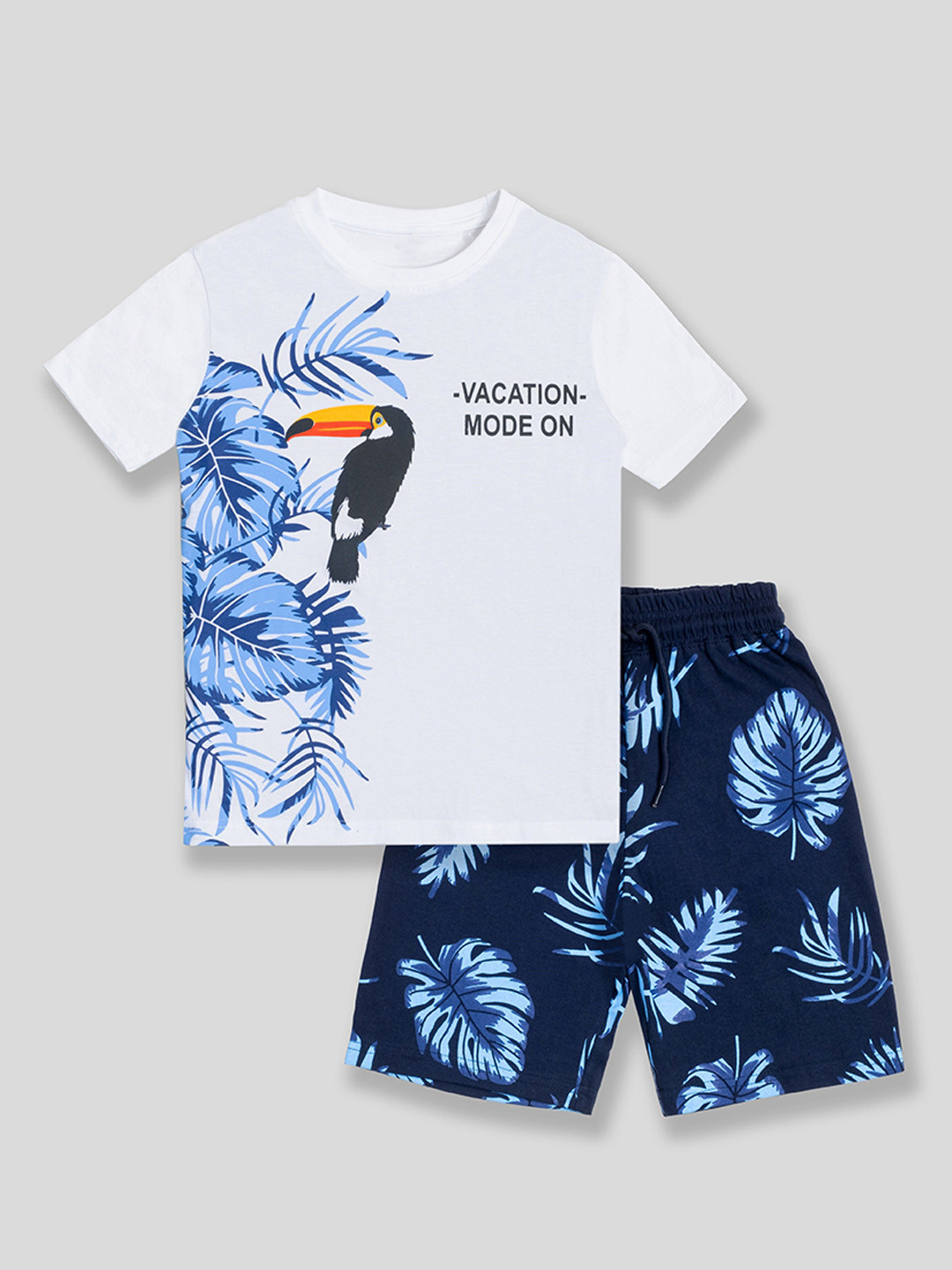 BAESD Kids Tropical Vacation Bird Printed Pure Cotton T-Shirt With Shorts Clothing Set, White
BAESD Kids Tropical Vacation Bird Printed Pure Cotton T-Shirt With Shorts Clothing Set, White