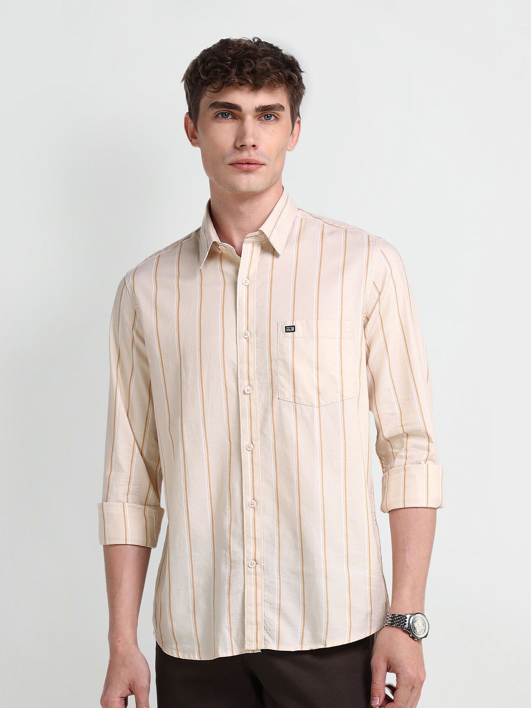 Arrow Sport Men Modern Spread Collar Geometric Printed Cotton Slim Fit Casual Shirt, Beige
Arrow Sport Men Modern Spread Collar Geometric Printed Cotton Slim Fit Casual Shirt, Beige