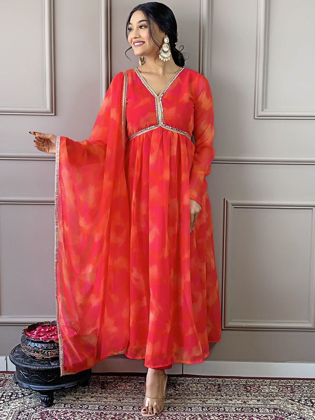 ZIBLON Women Embroidered Regular Gotta Patti Kurti with Trousers & With Dupatta, Red
ZIBLON Women Embroidered Regular Gotta Patti Kurti with Trousers & With Dupatta, Red