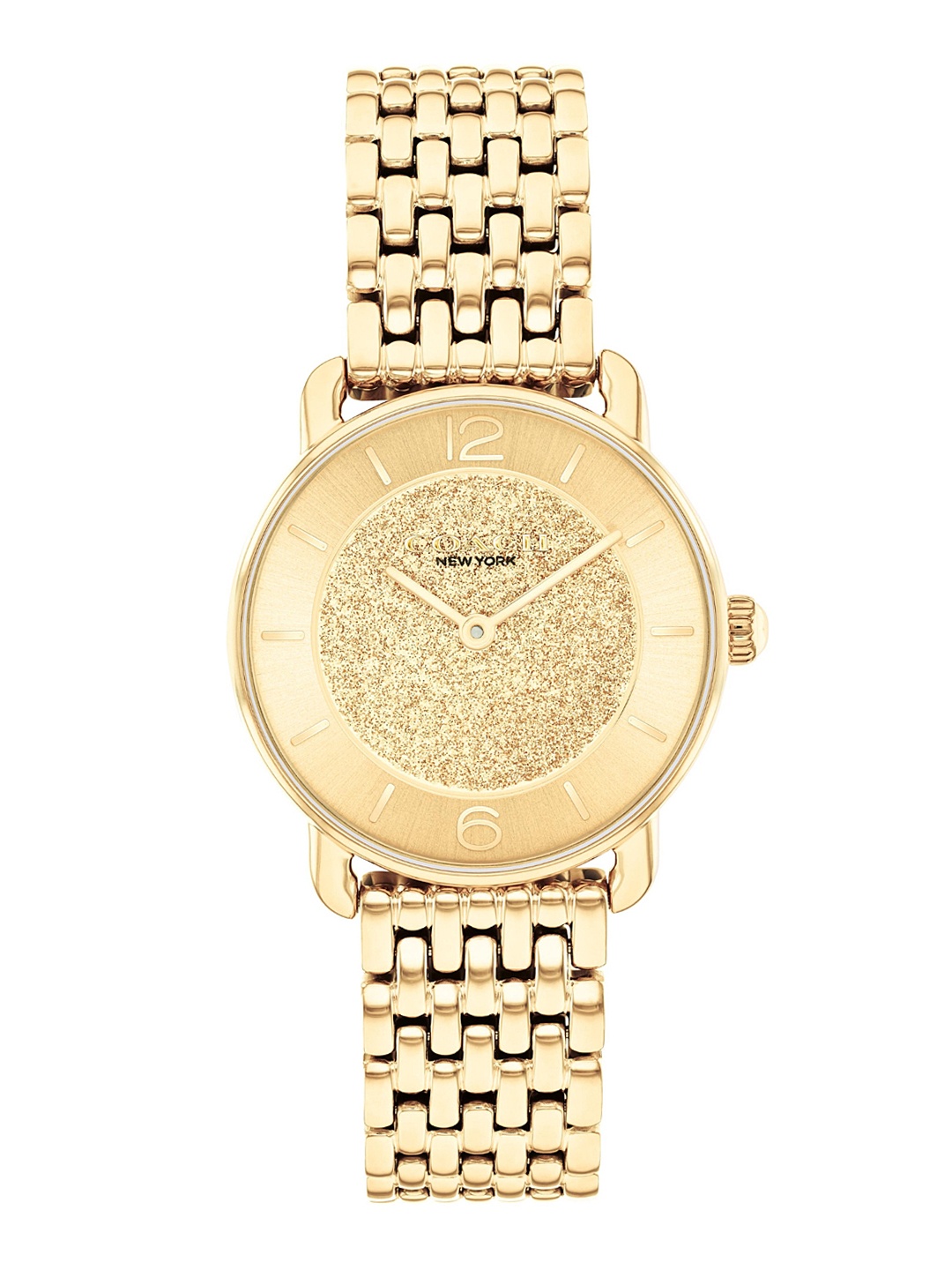 Coach Women Elliot Embellished Dial & Bracelet Style Straps Analogue Watch 14504370, Gold
Coach Women Elliot Embellished Dial & Bracelet Style Straps Analogue Watch 14504370, Gold