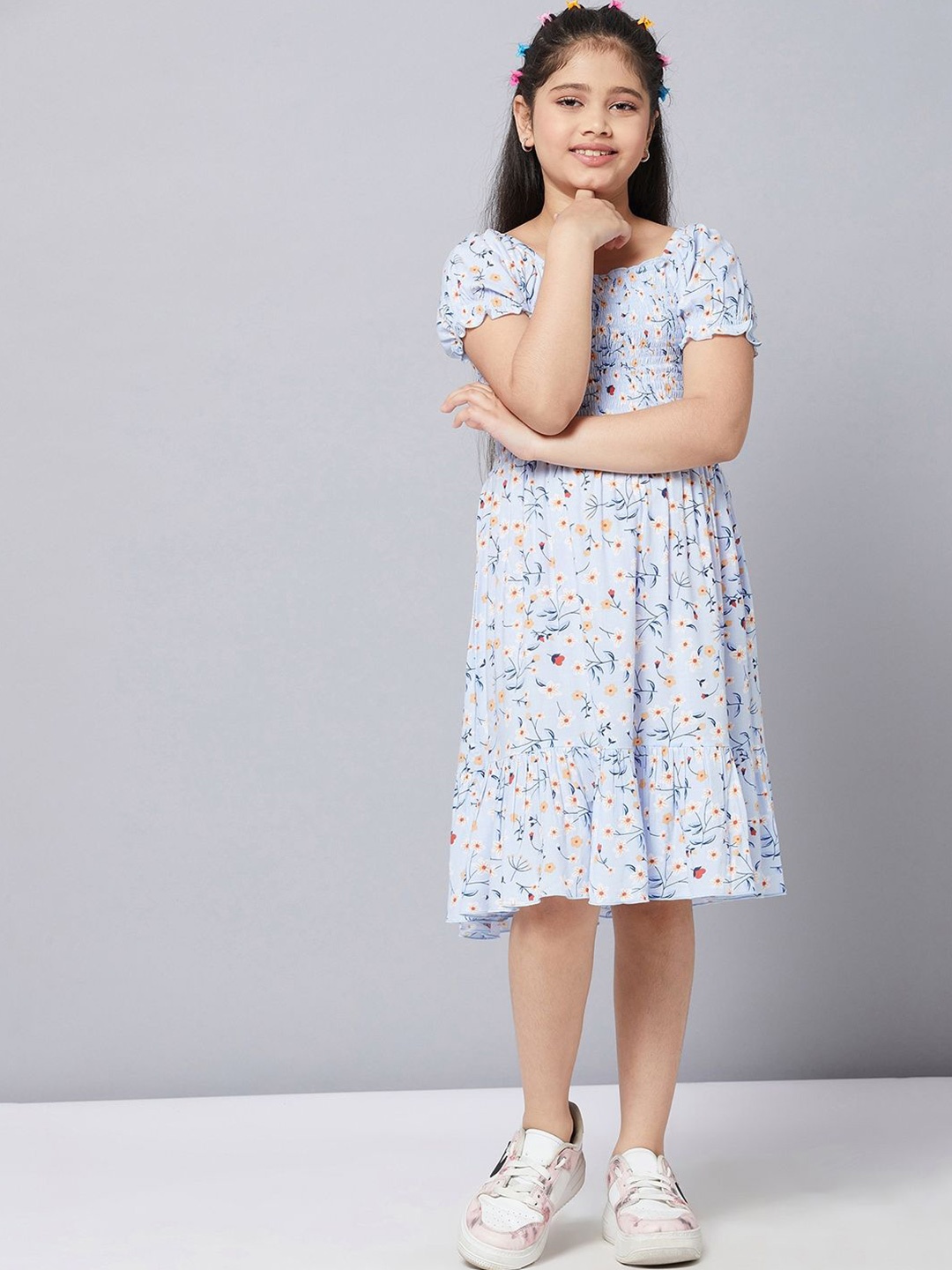 Stylo Bug Girls Floral Printed Square Neck Puff Slevees Fit & Flared Knee Length Dress, Blue
Stylo Bug Girls Floral Printed Square Neck Puff Slevees Fit & Flared Knee Length Dress, Blue