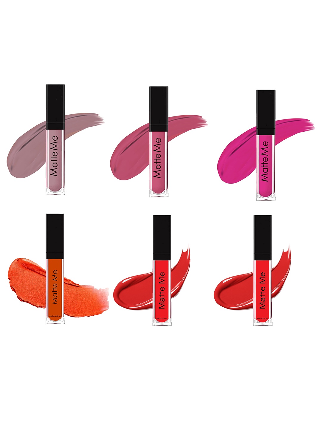FAVON 6-Pcs Matte Me Waterproof Liquid Lipstick-Orange- Red- Dark Pink- Nude Pink- Nude, Multi
FAVON 6-Pcs Matte Me Waterproof Liquid Lipstick-Orange- Red- Dark Pink- Nude Pink- Nude, Multi