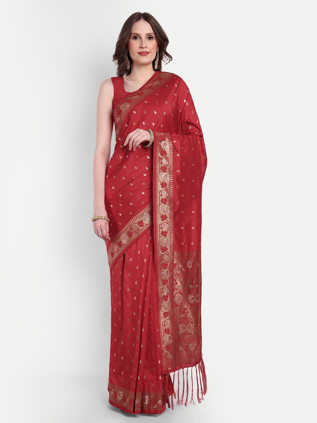 Aseem by AseemShakti Woven Design Silk Blend Ready to Wear Paithani Saree, Red
Aseem by AseemShakti Woven Design Silk Blend Ready to Wear Paithani Saree, Red