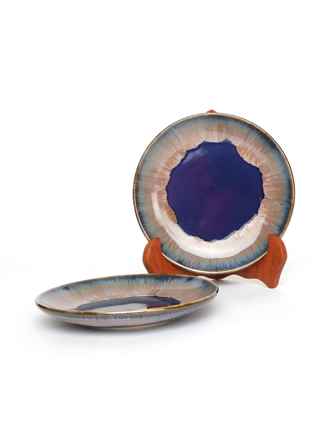 AMALAFIEE CERAMICS Blue & Brown 2 Pieces Printed Microwave Safe Ceramic Plates
AMALAFIEE CERAMICS Blue & Brown 2 Pieces Printed Microwave Safe Ceramic Plates