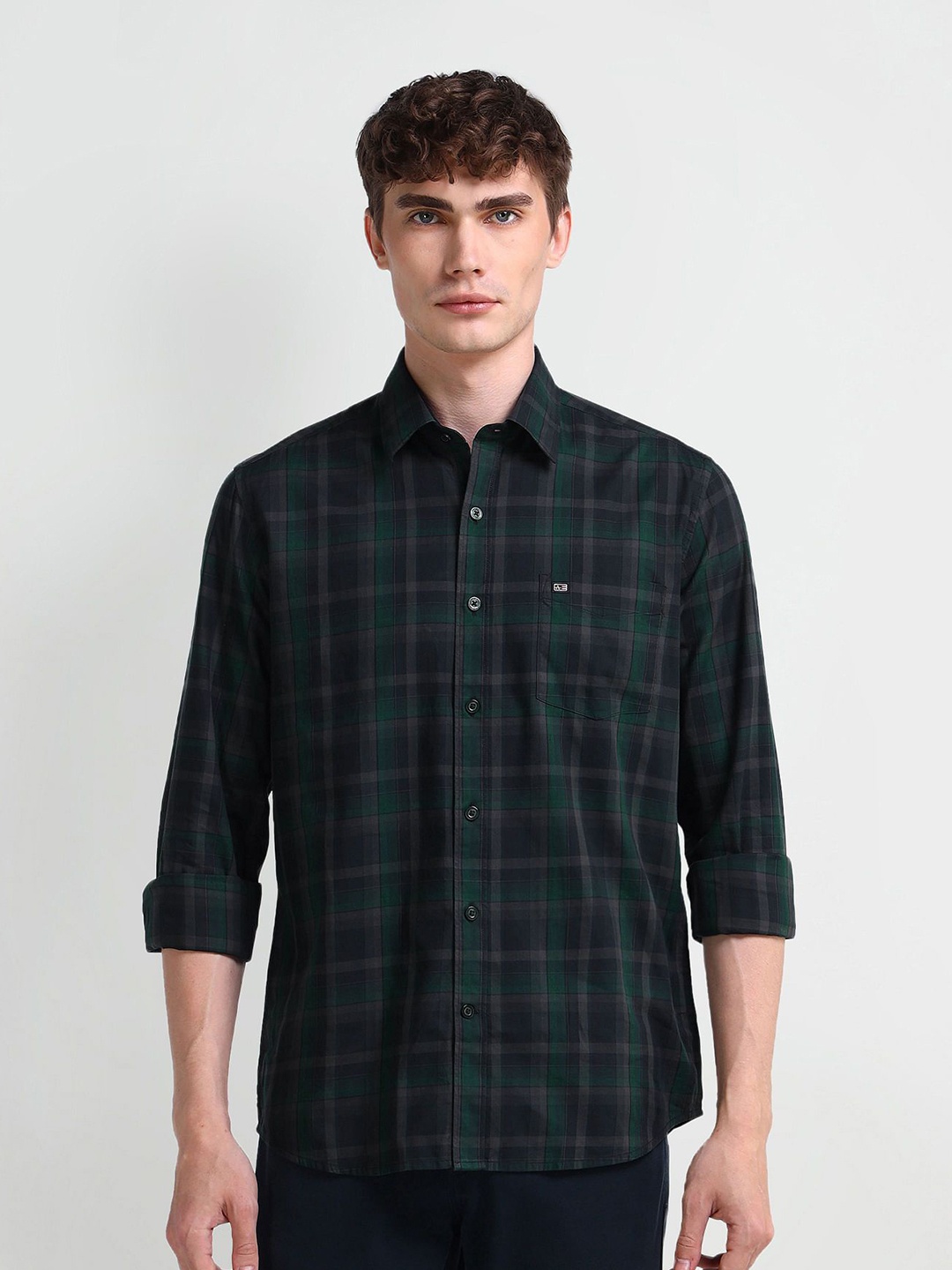 Arrow Sport Men Modern Spread Collar Tartan Checked Cotton Slim Fit Casual Shirt, Green
Arrow Sport Men Modern Spread Collar Tartan Checked Cotton Slim Fit Casual Shirt, Green