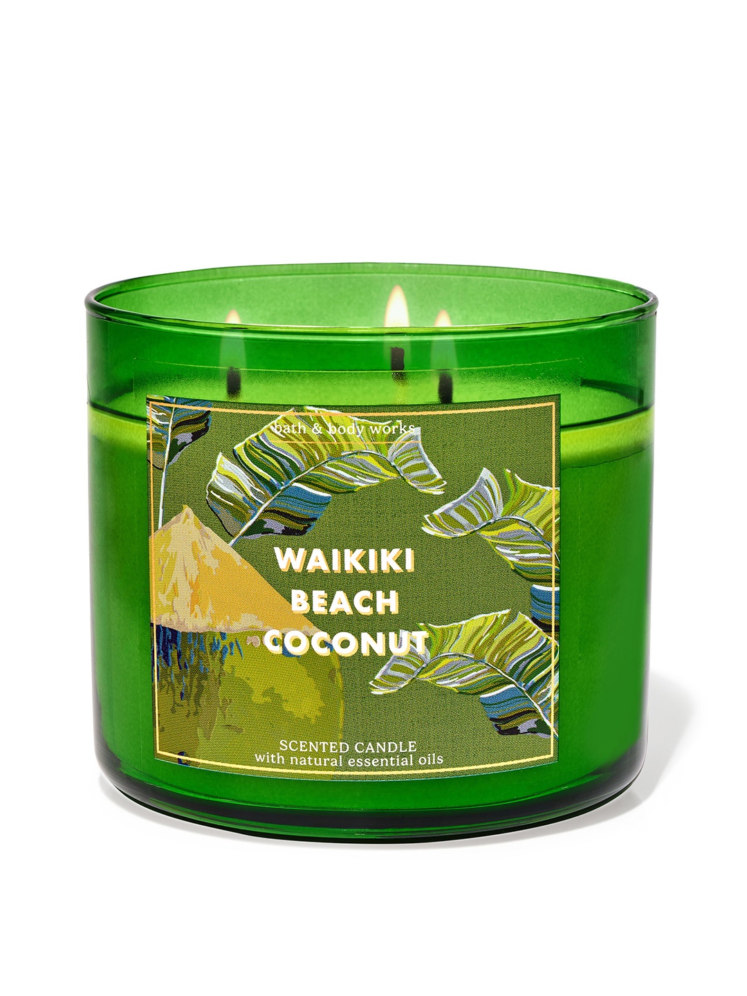 Bath & Body Works Waikiki Beach Coconut 3-Wick Candle with Essential Oils - 411 g, Green
Bath & Body Works Waikiki Beach Coconut 3-Wick Candle with Essential Oils - 411 g, Green