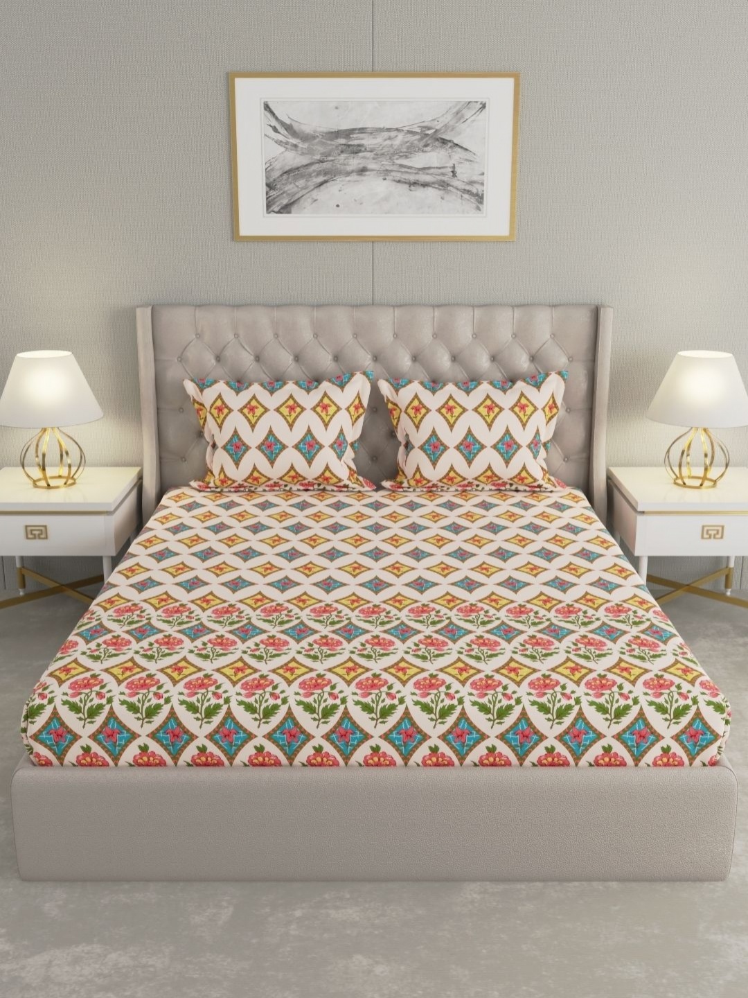 Raymond Home Shubham Pink & Red Printed Cotton 120 TC King Bedsheet with 2 Pillow Covers
Raymond Home Shubham Pink & Red Printed Cotton 120 TC King Bedsheet with 2 Pillow Covers