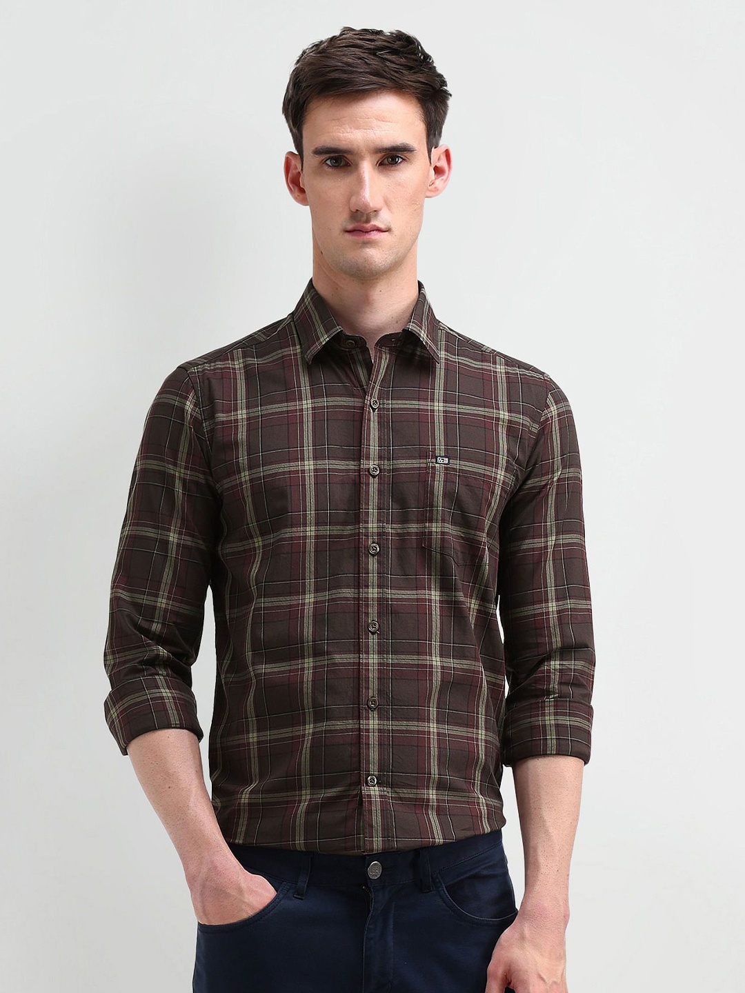 Arrow Sport Men Comfort Spread Collar Tartan Checked Cotton Slim Fit Casual Shirt, Brown
Arrow Sport Men Comfort Spread Collar Tartan Checked Cotton Slim Fit Casual Shirt, Brown