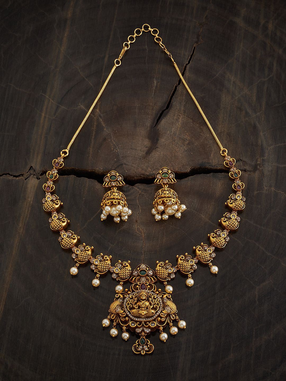 Kushal's Fashion Jewellery Gold-Plated Stones-Studded & Beaded Necklace and Earrings
Kushal's Fashion Jewellery Gold-Plated Stones-Studded & Beaded Necklace and Earrings