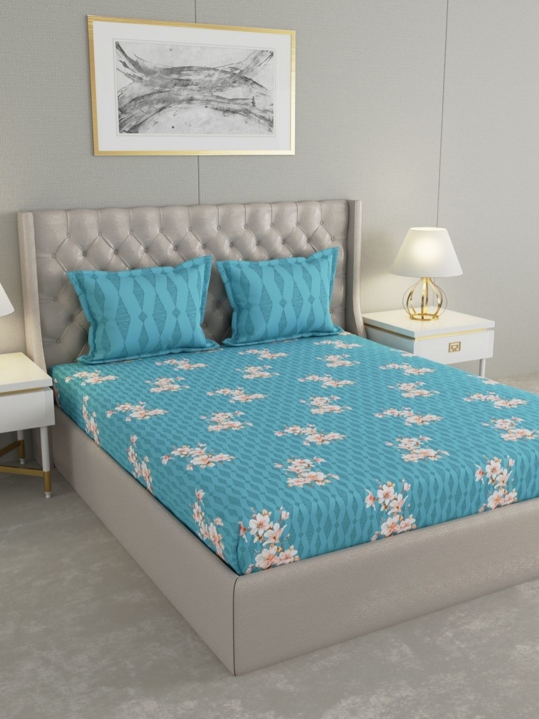 Raymond Home Camphor Blue & Pink Printed Cotton 144 TC Queen Bedsheet With 2 Pillow Covers
Raymond Home Camphor Blue & Pink Printed Cotton 144 TC Queen Bedsheet With 2 Pillow Covers