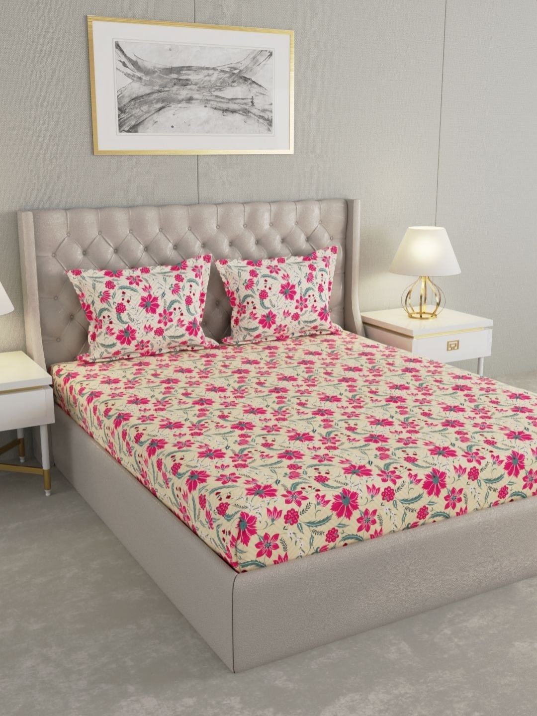 Raymond Home Shubham Red Floral Printed Cotton 120 TC King Bedsheet with 2 Pillow Covers
Raymond Home Shubham Red Floral Printed Cotton 120 TC King Bedsheet with 2 Pillow Covers