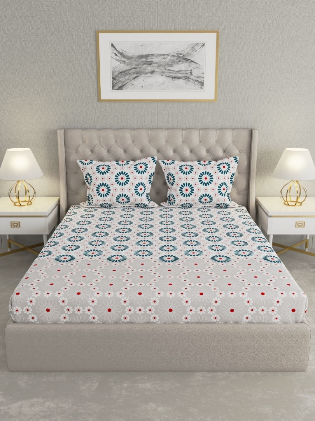 Raymond Home Shubham Blue & White Printed 120 TC Cotton King Bedsheet with 2 Pillow Covers
Raymond Home Shubham Blue & White Printed 120 TC Cotton King Bedsheet with 2 Pillow Covers
