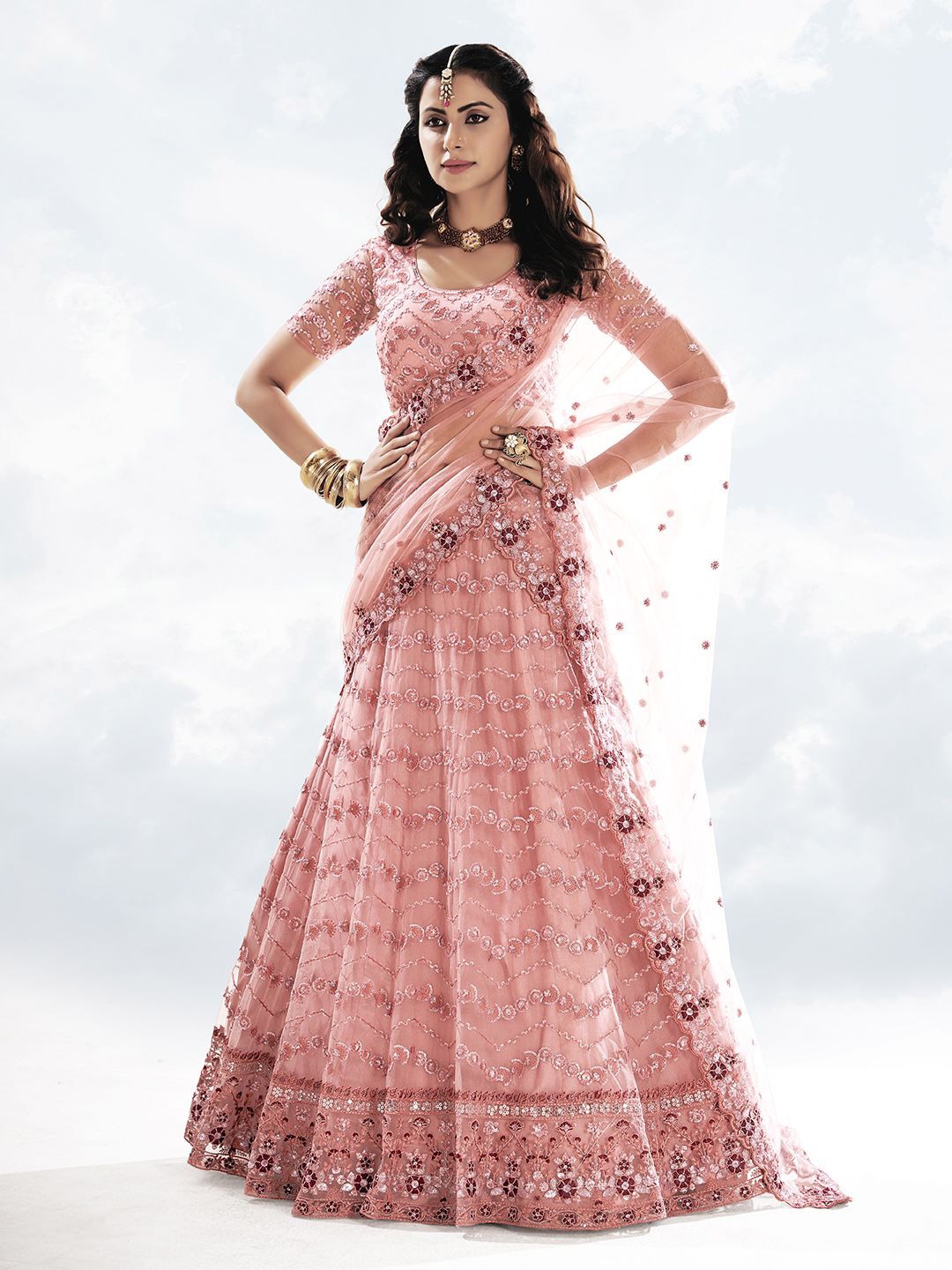 Shee Star Embroidered Sequinned Semi-Stitched Lehenga & Unstitched Blouse With Dupatta, Pink
Shee Star Embroidered Sequinned Semi-Stitched Lehenga & Unstitched Blouse With Dupatta, Pink