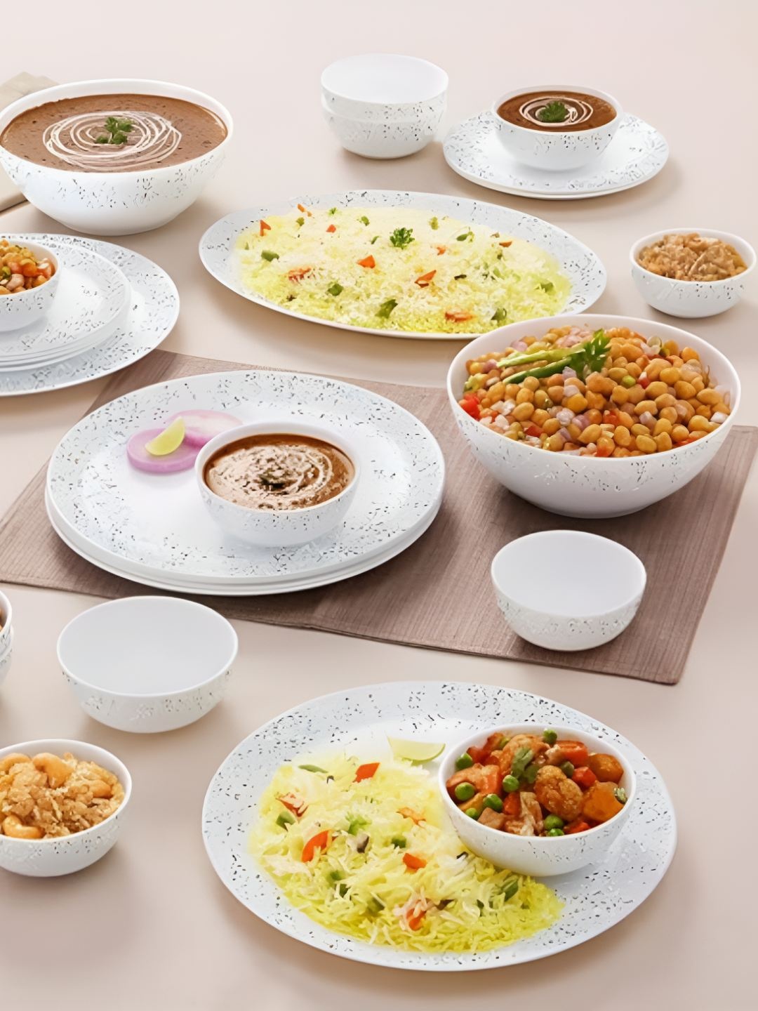 Larah by BOROSIL Riva Moon Series White 27 Pieces Abstract Opalware Glossy Dinner Set
Larah by BOROSIL Riva Moon Series White 27 Pieces Abstract Opalware Glossy Dinner Set