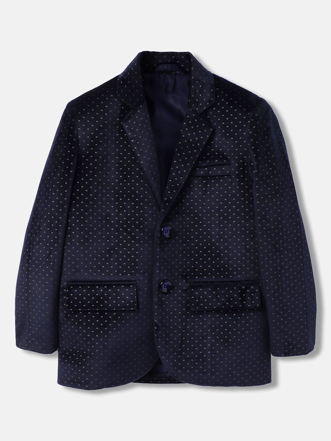 Blue Giraffe Boys Printed Notched Lapel Single Breasted Blazer, Navy blue
Blue Giraffe Boys Printed Notched Lapel Single Breasted Blazer, Navy blue