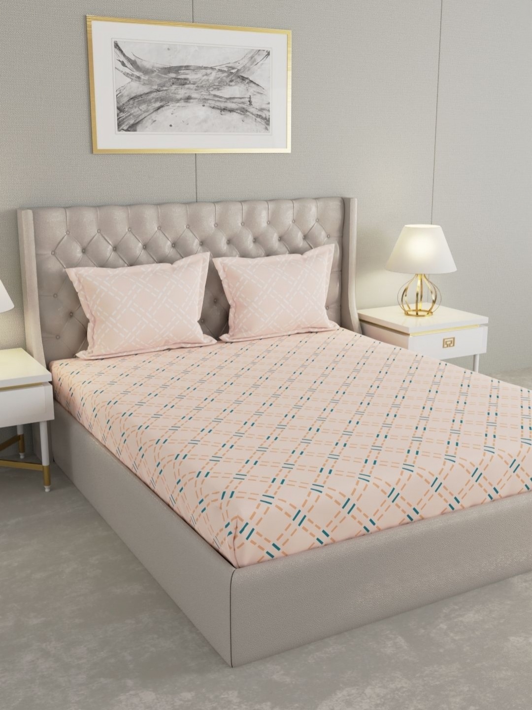 Raymond Home Shubham Pink & Blue Printed Cotton 120 TC King Bedsheet With 2 Pillow Covers
Raymond Home Shubham Pink & Blue Printed Cotton 120 TC King Bedsheet With 2 Pillow Covers