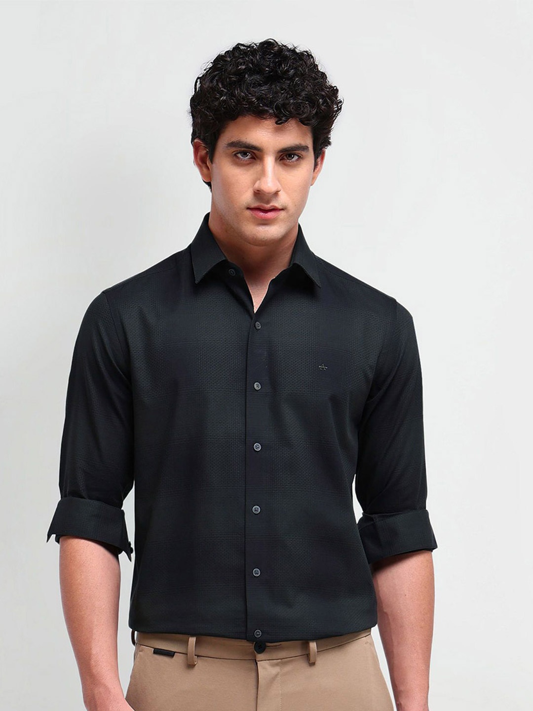 Arrow New York Men Comfort Spread Collar Textured Cotton Slim Fit Formal Shirt, Black
Arrow New York Men Comfort Spread Collar Textured Cotton Slim Fit Formal Shirt, Black
