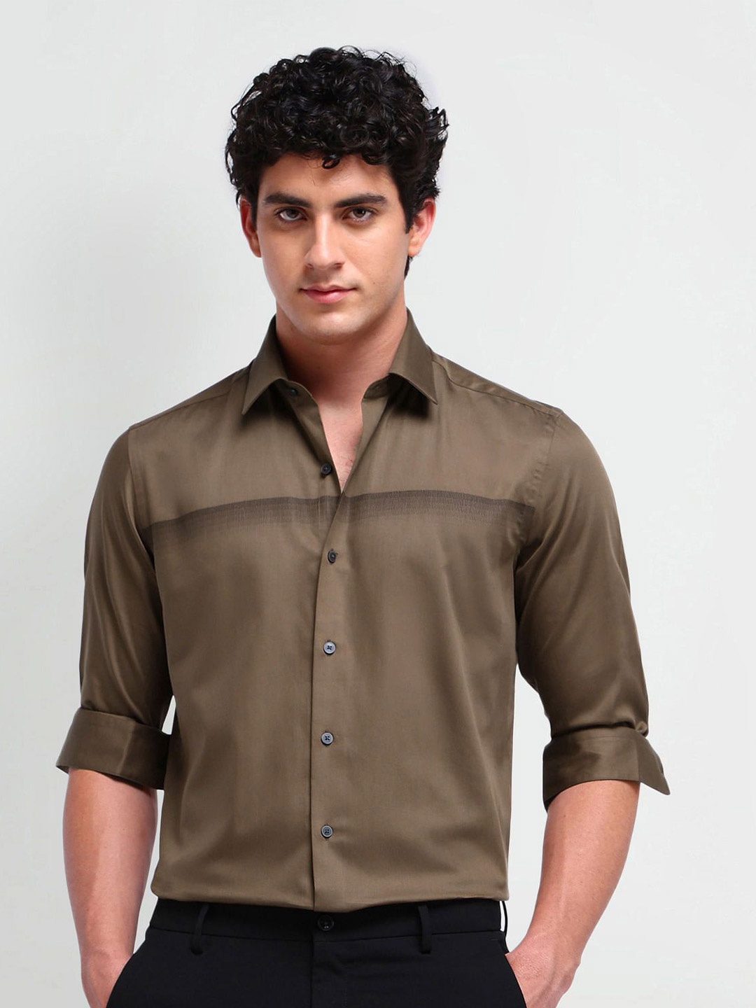 Arrow New York Men Comfort Spread Collar Solid Cotton Slim Fit Formal Shirt, Brown
Arrow New York Men Comfort Spread Collar Solid Cotton Slim Fit Formal Shirt, Brown