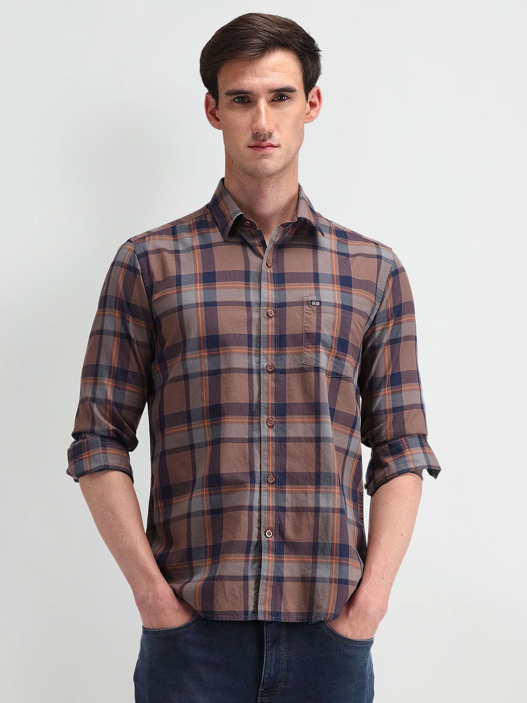 Arrow Sport Men Comfort Spread Collar Tartan Checked Cotton Slim Fit Casual Shirt, Brown
Arrow Sport Men Comfort Spread Collar Tartan Checked Cotton Slim Fit Casual Shirt, Brown
