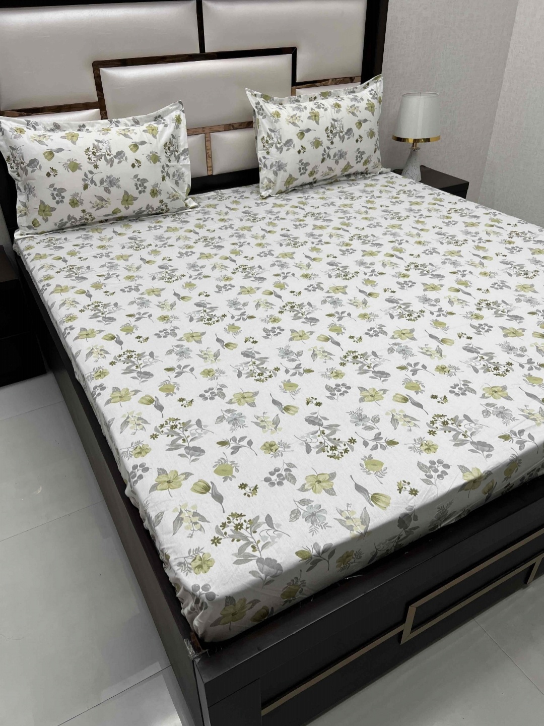 Pure Decor Sapphire White Printed 380TC Pure Cotton Fitted King Bedsheet & 2 Pillow Covers
Pure Decor Sapphire White Printed 380TC Pure Cotton Fitted King Bedsheet & 2 Pillow Covers