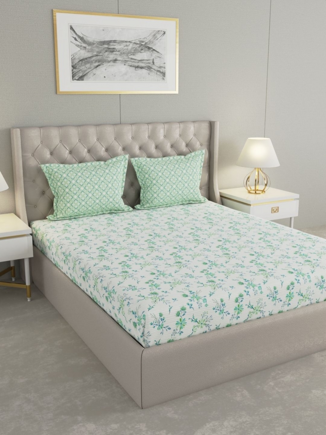 Raymond Home Camphor Green Printed Cotton 144 TC Queen Bedsheet With 2 Pillow Covers
Raymond Home Camphor Green Printed Cotton 144 TC Queen Bedsheet With 2 Pillow Covers