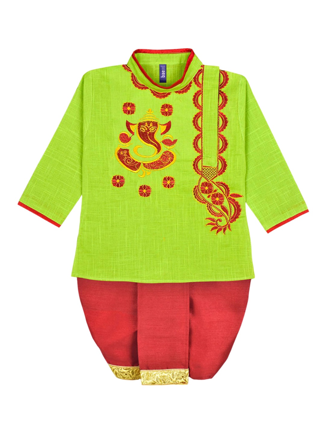 BAESD Infant Boys Ethnic Motifs Embroidered Thread Work Pure Cotton Kurta with Dhoti Pants, Green
BAESD Infant Boys Ethnic Motifs Embroidered Thread Work Pure Cotton Kurta with Dhoti Pants, Green