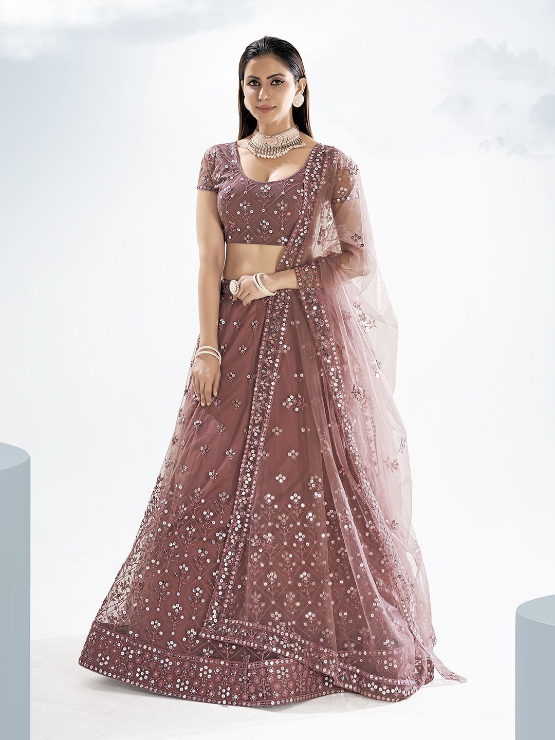 Shee Star Embroidered Sequinned Semi-Stitched Lehenga & Unstitched Blouse With Dupatta, Mauve
Shee Star Embroidered Sequinned Semi-Stitched Lehenga & Unstitched Blouse With Dupatta, Mauve