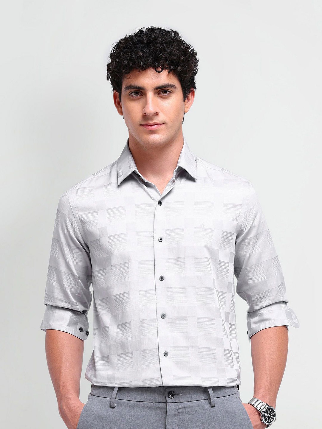 Arrow New York Men Comfort Spread Collar Textured Cotton Slim Fit Formal Shirt, Grey
Arrow New York Men Comfort Spread Collar Textured Cotton Slim Fit Formal Shirt, Grey